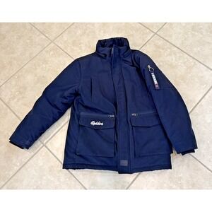 Redskins Junior Navy Blue Parka Sz 12A Fleece Lined Embroidered Logo **No‎ Hood